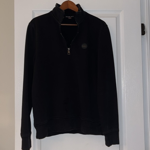 Men’s Michael Kors Half Zip Black Sweatshirt - Picture 1 of 5